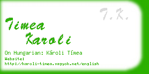 timea karoli business card